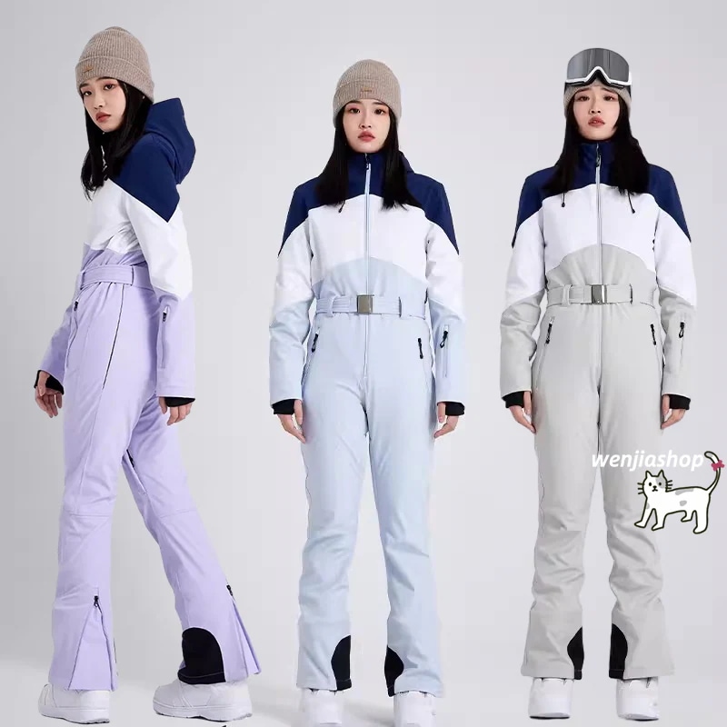 スノーボードウェア つなぎ 上下セット レディース スノーウェア スキーウェア オールインワン パンツ 韓国風 スノボウェア 防水 防寒防雪保温防風通気