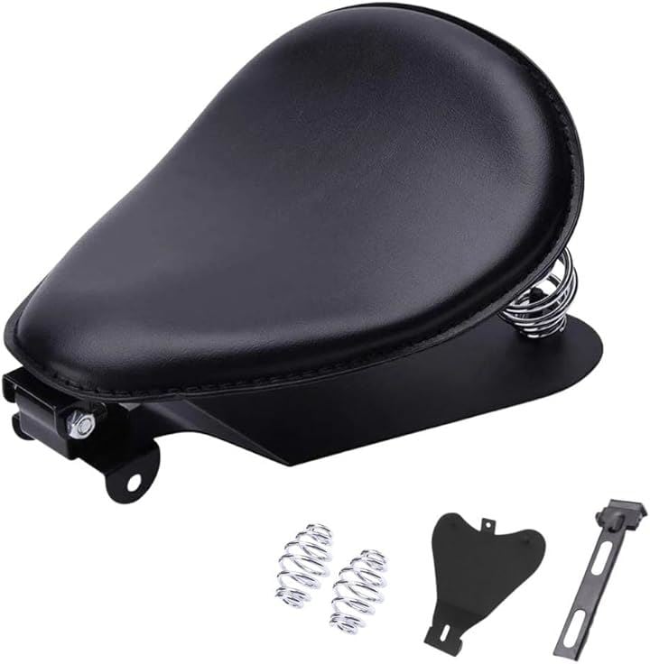 互換品 バイク用ソロシート 座席ベース付 汎用 スプリング&ブラケット付