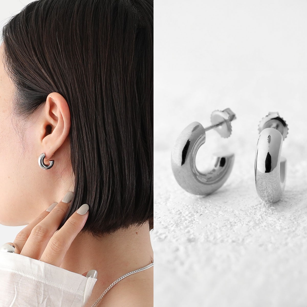 MARIA BLACK マリアブラック ピアス Tempelhofer Hoops 101062AG レディース フープ 両耳販売 アクセサリー Silver