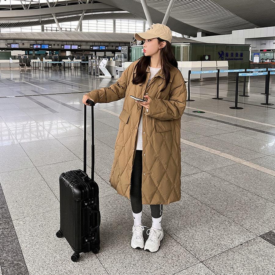 韓国ファッション ゆったり ロング 秋冬 キルティングアウター 中綿コート アウター レディース 防寒 おしゃれ冬アウター