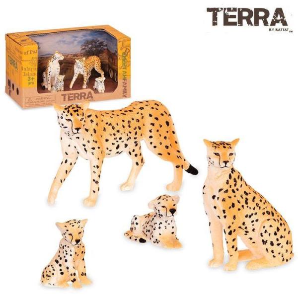 RG9NQQO8テラ チーター家族 4種フィギュア 模型学習玩具