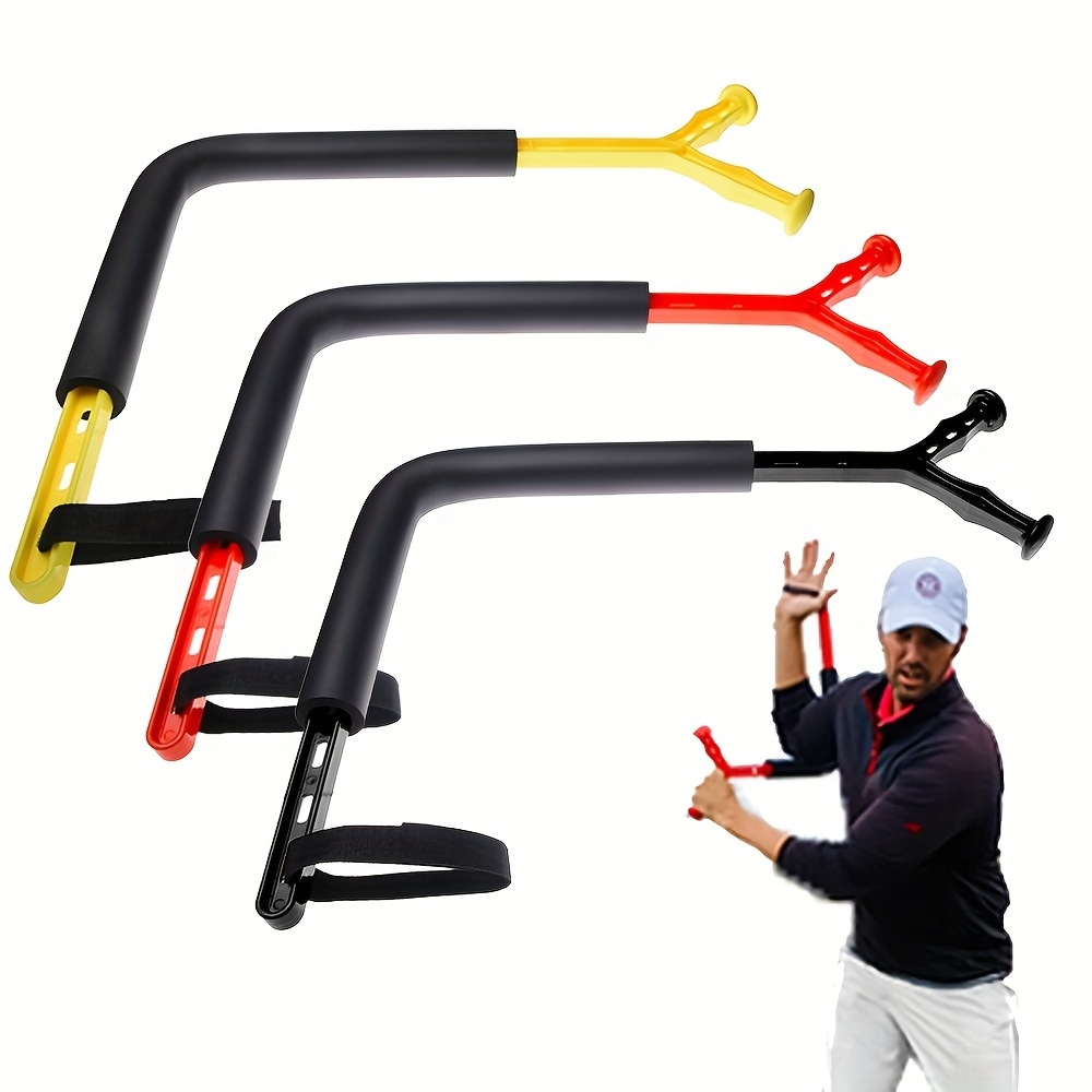 ゴルフスイングトレーナーと姿勢矯正器姿勢とスピードの向上のための回転スイングエイドグラスファイバー強化複合材料イエロー/オレンジレッド52x40cm