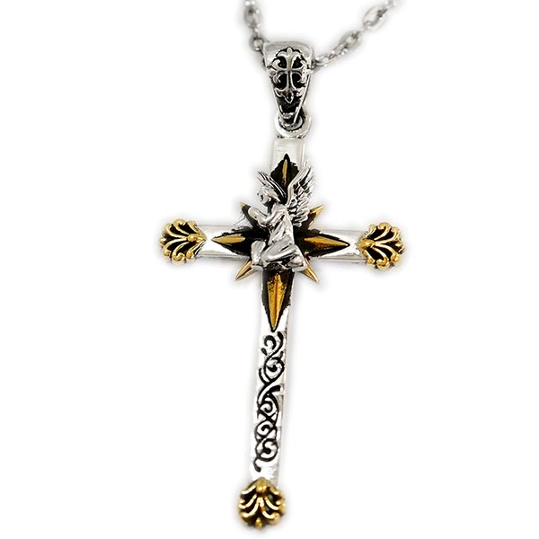 十字架 クロス 天使 エンジェル ゴールド メンズ ペンダント ネックレス 5,740円