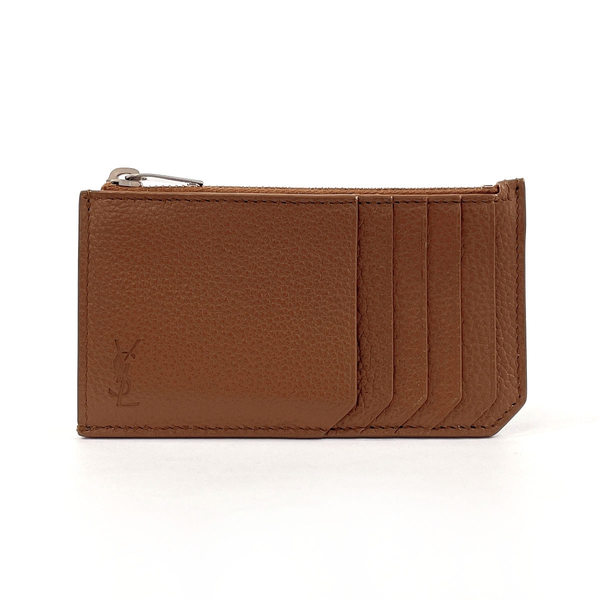SAINT LAURENT PARIS 687101 コインケース カードケース ブラウン レザー メンズ