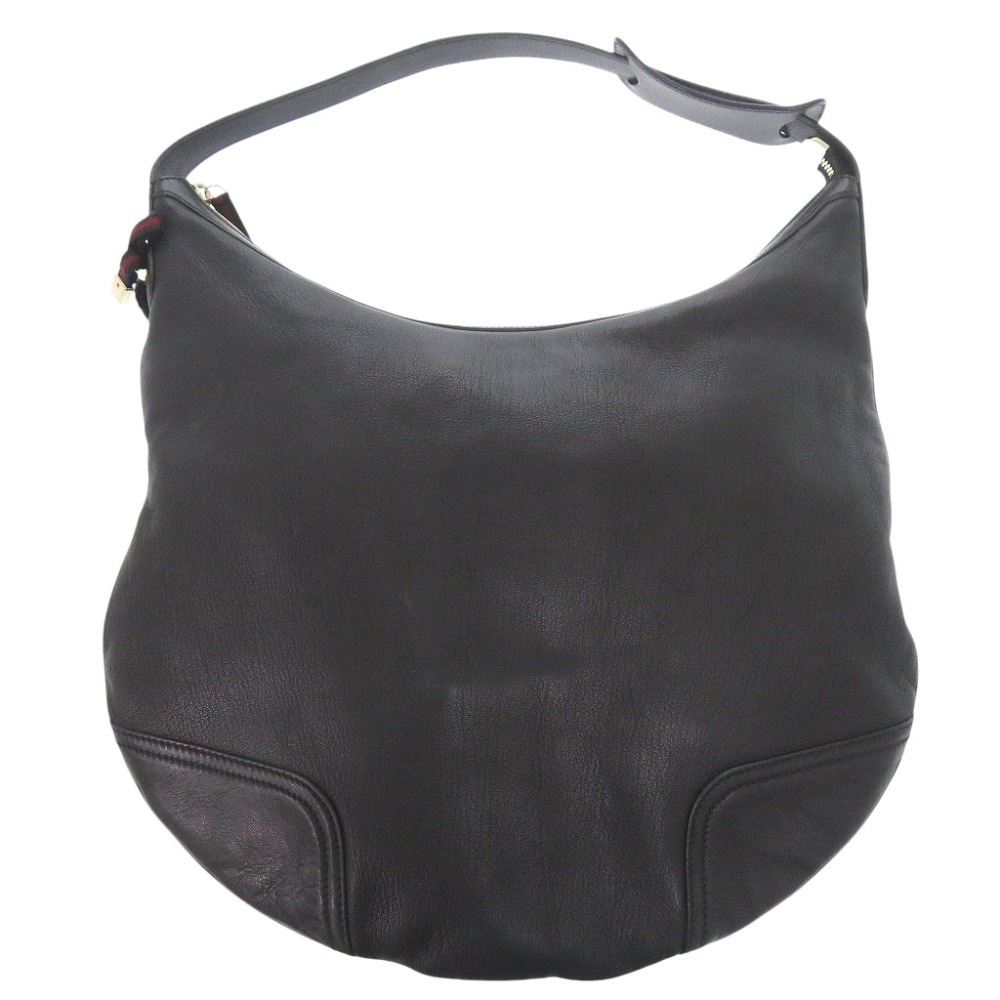 美品 162882 ショルダーバッグ レザー ブラック 0795【中古】 レディース