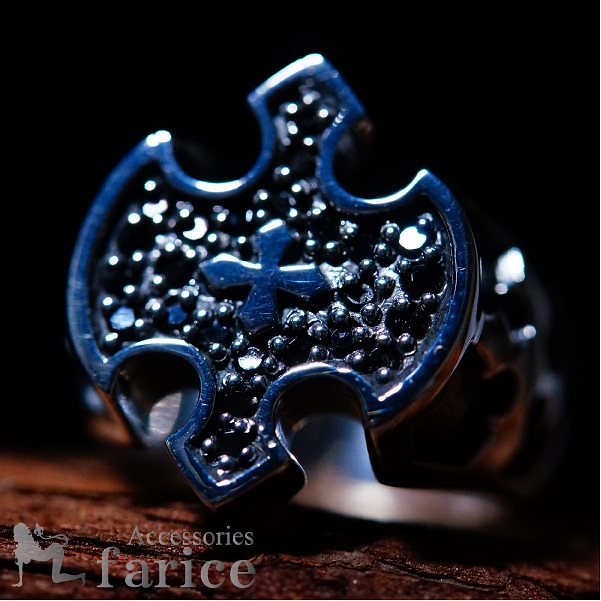 ラージアックス シルバーファイヤークロスシルバーリング ブラックver.