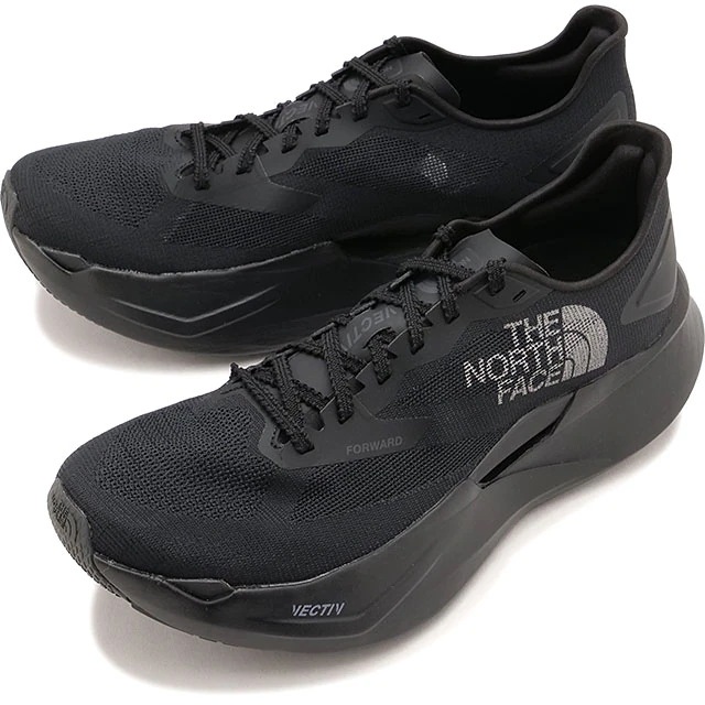 スニーカー メンズ ベクティブフォワード [NF52601-KK] 厚底 ランニングシューズ 高反発ソール 黒 TNFブラック/TNFブラック 正規取扱店
