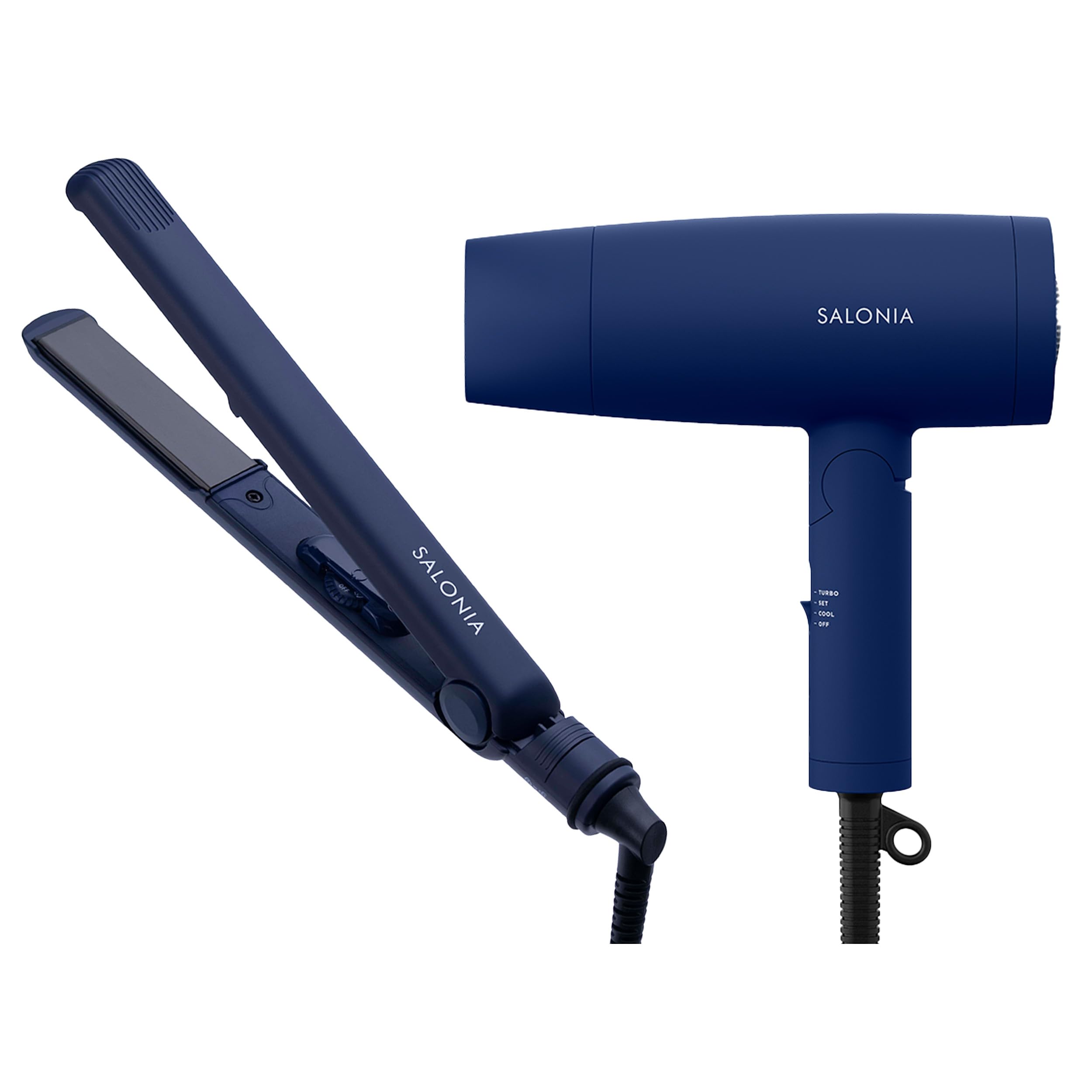 SALONIA サロニア スターターセット ドライヤー ヘアアイロン 24mm ネイビー