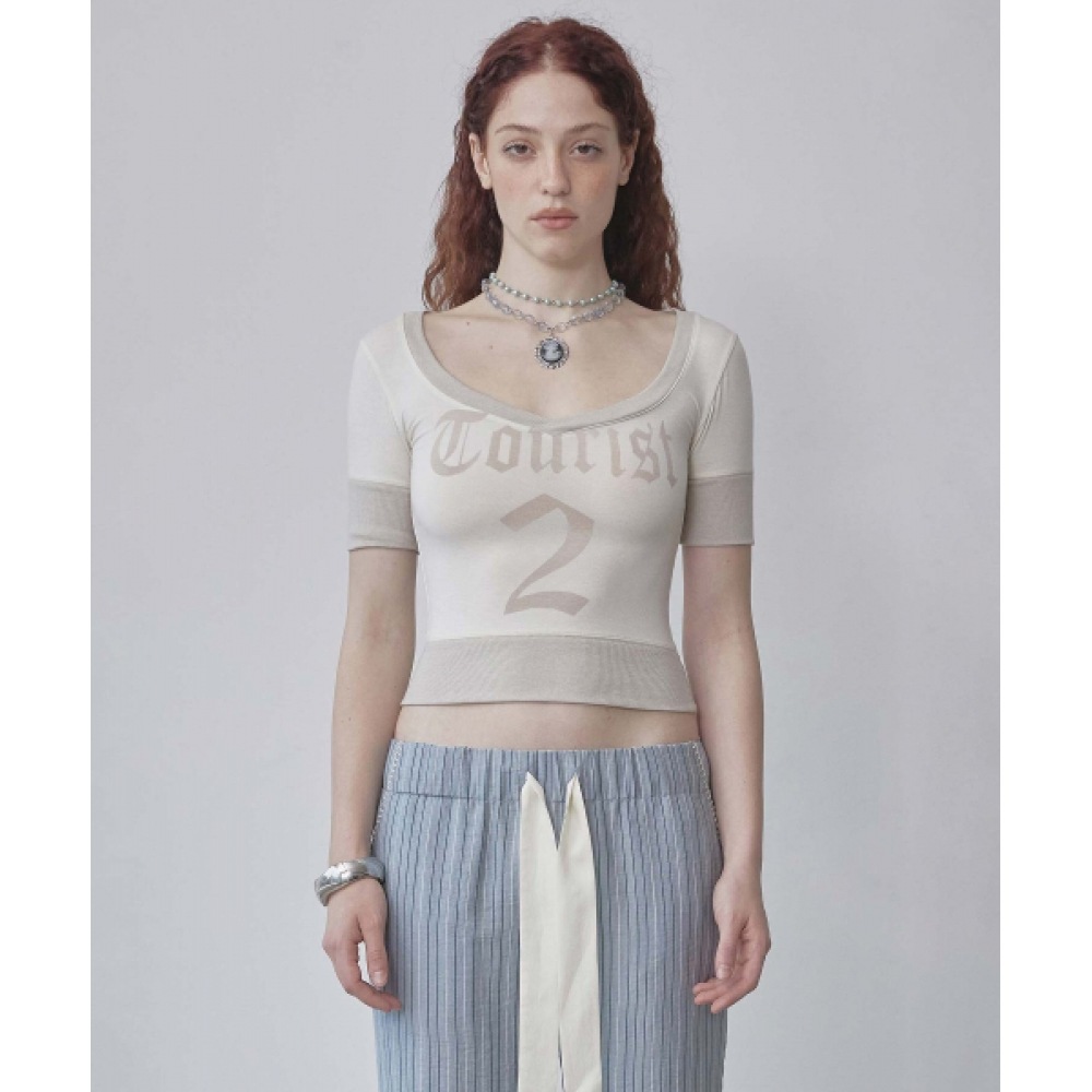 SCULPTOR ハートネックTシャツ バターモデル