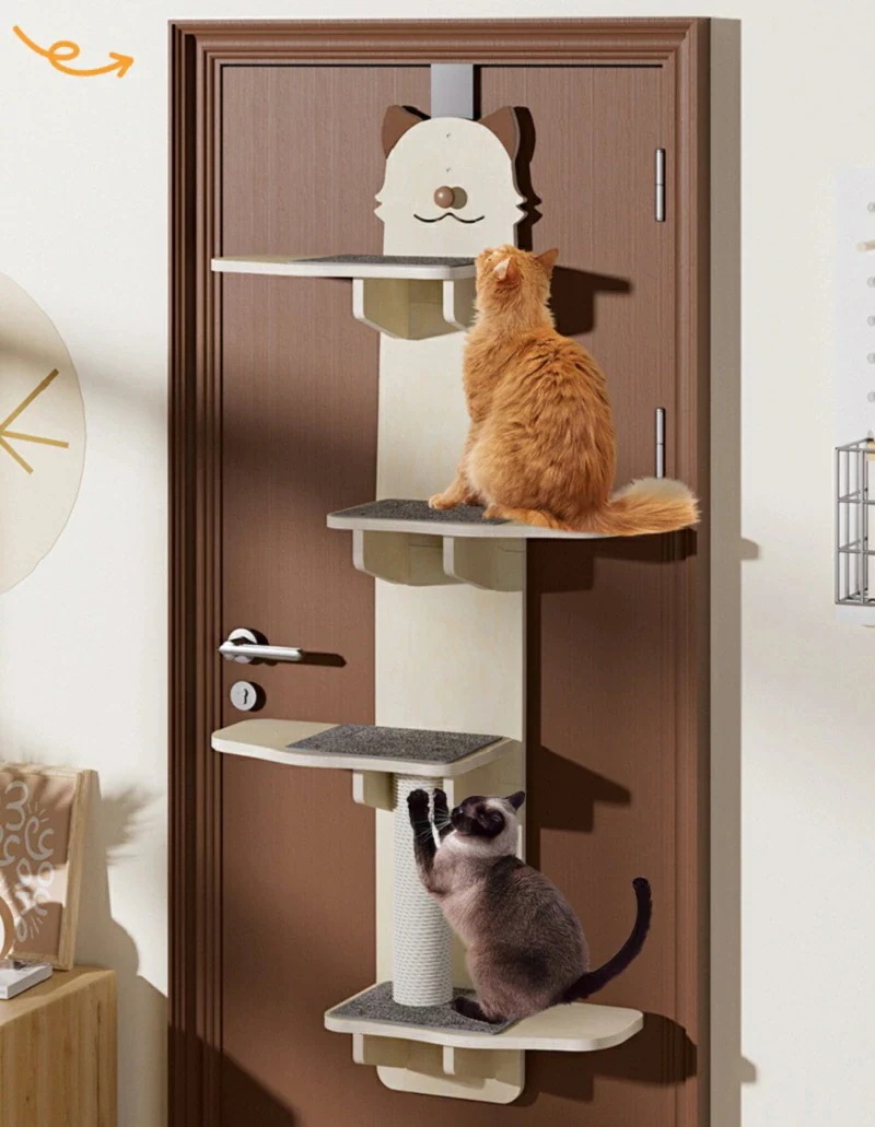 キャットツリー キャットクライマー 据え置き スリム キャットクライマー ドアハンギングキャットタワー マルチレベルキャットコンド クラウドシェルフボード 猫タワー シニア 運動不足 猫ちゃん