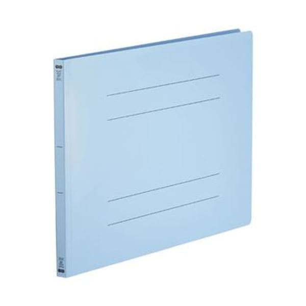 （まとめ）TANOSEE フラットファイル（再生PP）A3ヨコ 150枚収容 背幅18mm ブルー 1パック（5冊）10セット