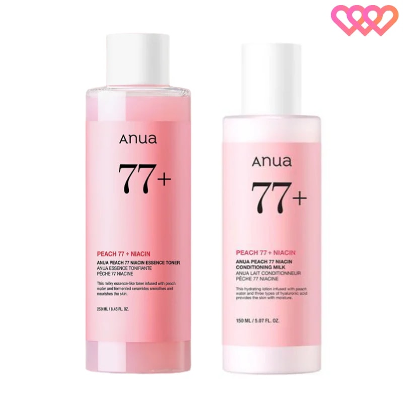 【トーンアップ保湿2種セット】 桃77ナイアシンエッセンストナー 250mL + 桃77 ナイアシンコンディショニングミルク 150mL (化粧水＋乳液)
