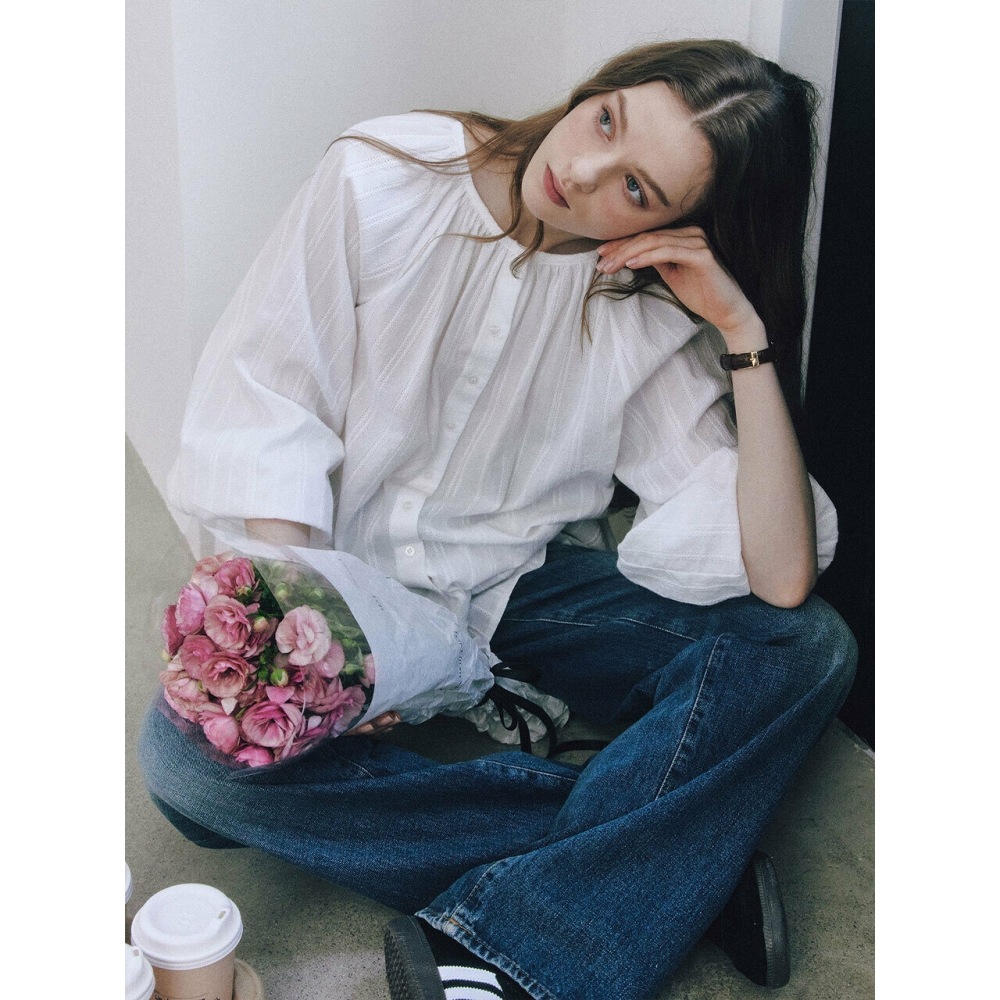 レターフロムムーンレスリーオーガニックツーウェイブラウス（2色）