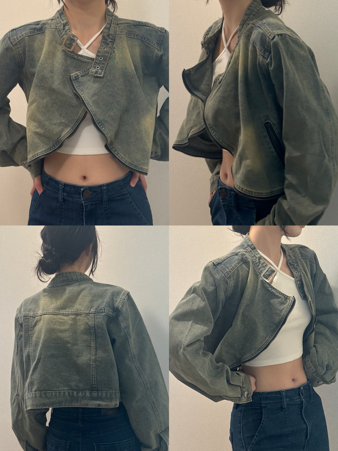 「おしゃれ女子に大人気！カーディガン風クロップジャケット」