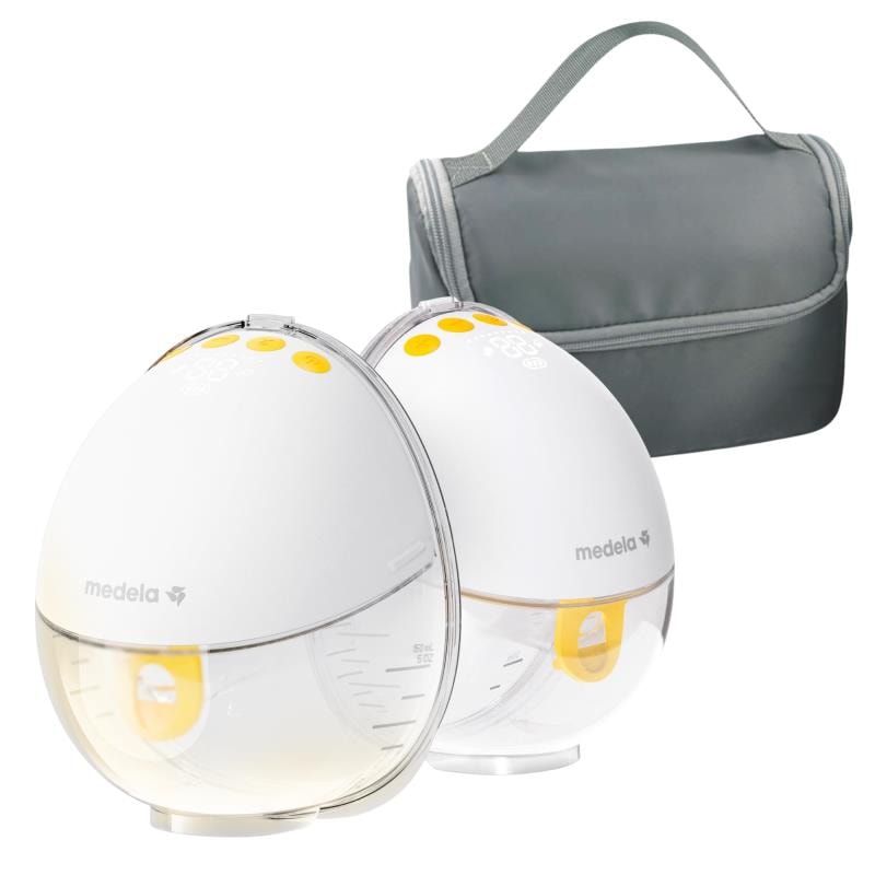 メデラ モーションインブラ電動さく乳器（両胸）限定ポーチ付モデル ウエラブル ハンズフリー 搾乳機 モーター内蔵 チューブレス ワンステップ装着 簡単ボタン操作 洗浄パーツは３つ(片胸) 吸引圧9段階