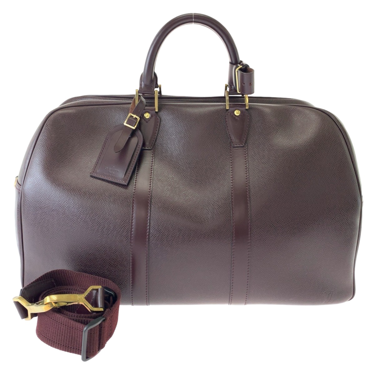 美品 タイガ ケンダルPM 男女兼用 アカジュー レッド ゴールド金具 レザー M30126 ショルダーバッグ ボストンバッグ レディース 407754