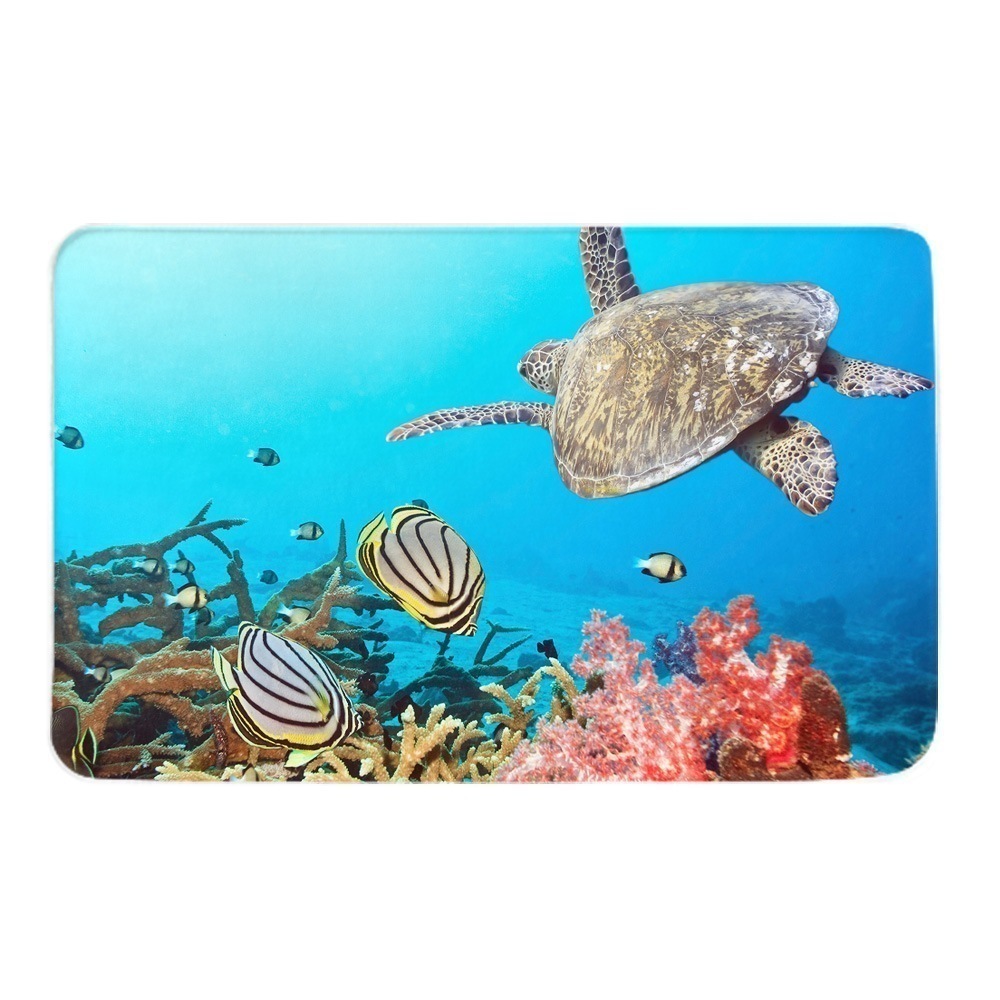 カーペット 2031.5in ウミガメと魚の海の生活 お手入れが簡単 ノンスリップ 耐久性