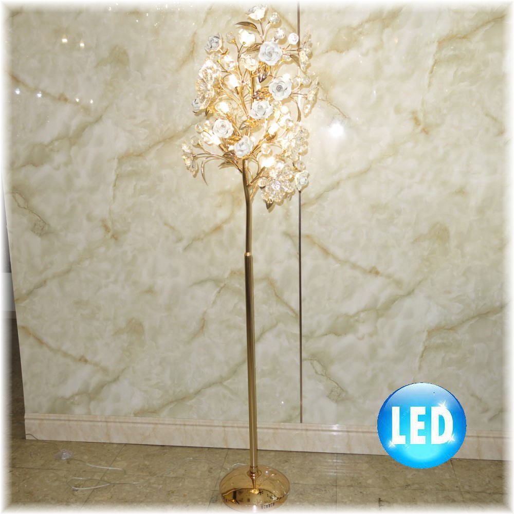 【LED付き！】新品 豪華！ LED9灯 綺麗な薔薇モチーフ フロアスタンド スタンドライト