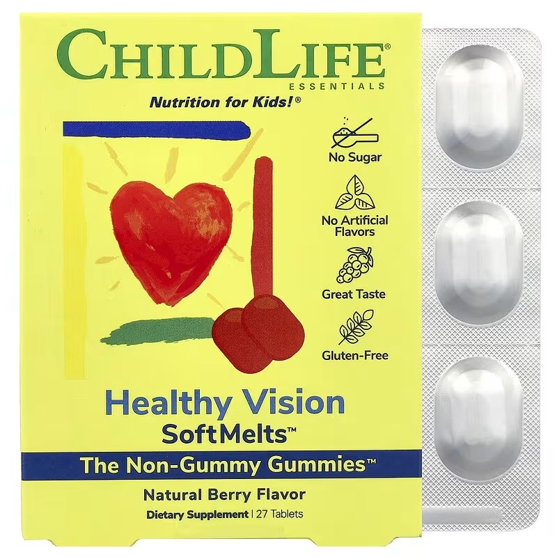 ChildLife Essentials ヘルシービジョンSoftMelts（ソフトメルト） 天然ベリー味 27粒 5,243円