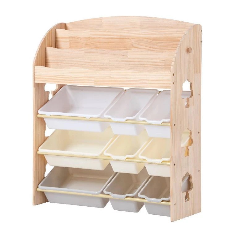 おもちゃ収納ラック 子ども用家具 木製 収納ケース Natural Solid Wood
