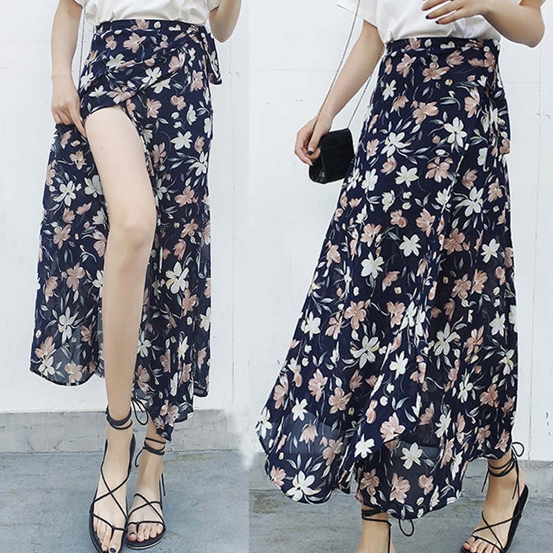 3062.ハイウエストロングシフォンスカート（クローバー）