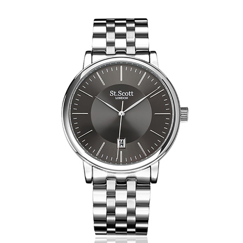 ST5106SGS Men Watch Alloy Metal Case Non-Scratch Hard Mineral Glass Sunray Dial