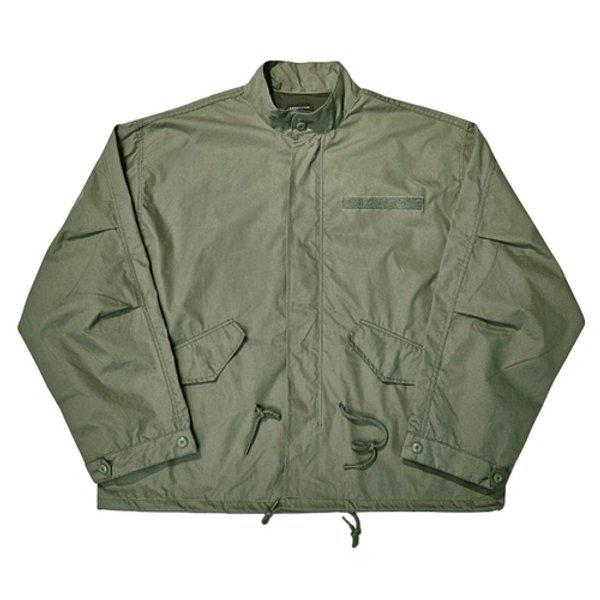 メンズ オーバーサイズ ハーフネック サファリ ジップアップ ジャンパー AC-JUW-Q057-カーキ