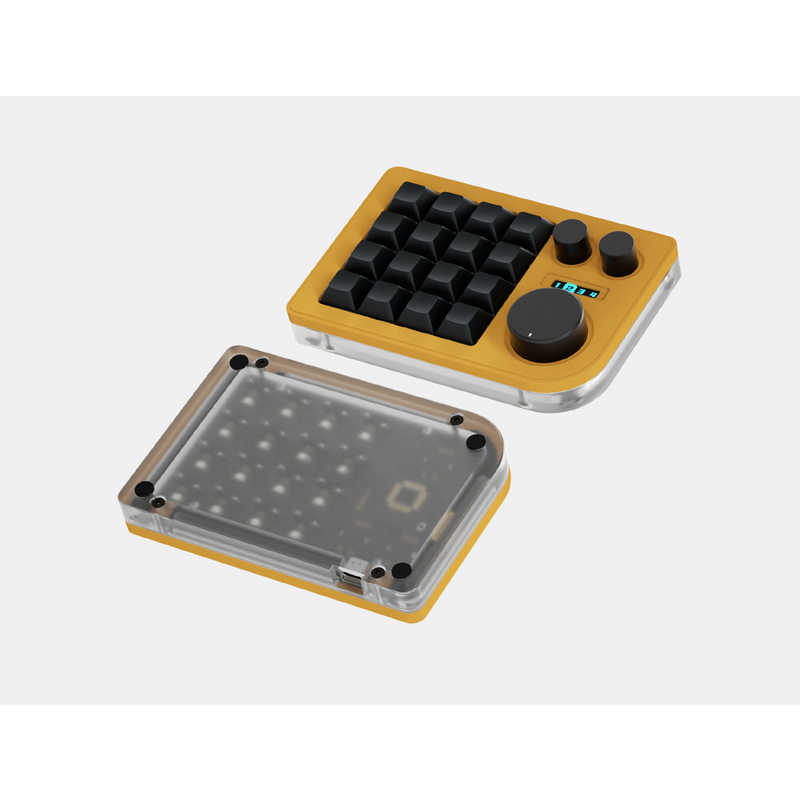 KIBU　DOIO 片手デバイス KB16 マクロメタニカルキーボード / 片手キーボード / RGB VIA ホットスワップ / 16キー Yellow　KB16YELLOW