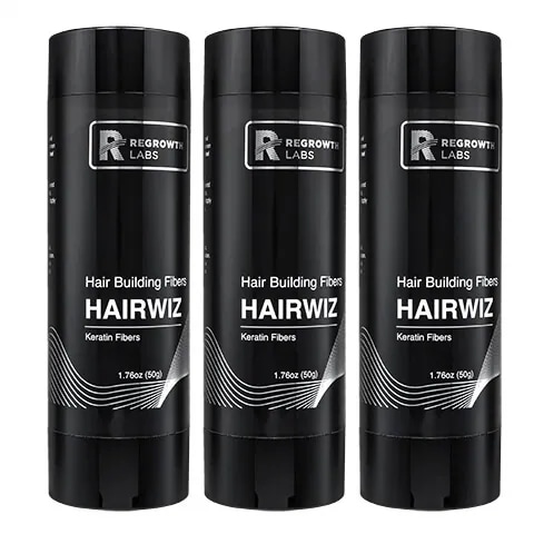 リグロースラボ ヘアウィズ ヘアビルディングファイバー (ナチュラルブラック) 50g 3本　Regrowth Labs　海外発送　日時指定不可　ヤマト国際便発送