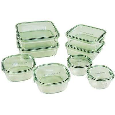 他サイト： イワキ PS-PRN-8G パック&レンジ 角型 8点セット 耐熱ガラス 保存容器の商品画像