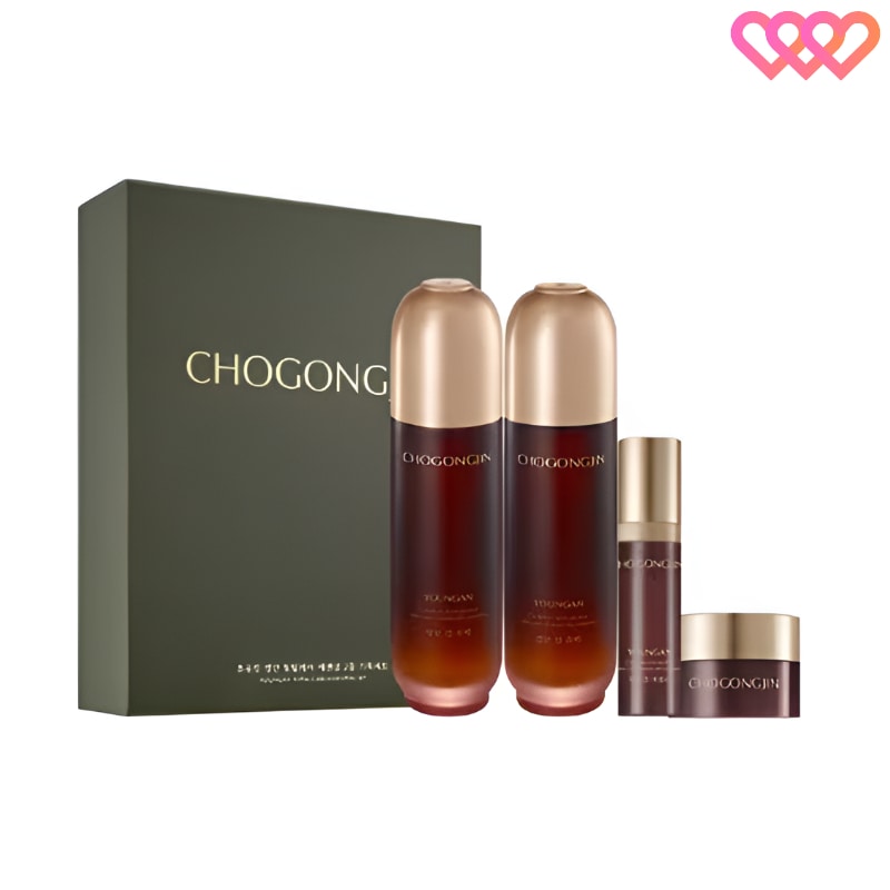 ヨンアン 2種スキンケアセット (化粧水 150ml+乳液 120ml+エッセンス 8ml+クリーム 9ml)/ YOUNGAN