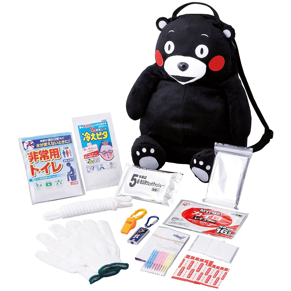 くまモンの非常持出リュック11点セット KUMA11P A090-039 ラッピング無料 のし無料 メッセージカード無料 ギフト 内祝い 防災グッズ 防災セット 非常用持ち出し袋