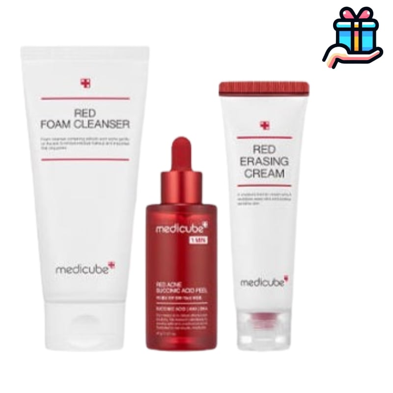 [跡ケアセットbest] レッド イレイジングクリーム50ml + ピーリングセラム + フォームクレンザー120ml 企画3種セット ニキビ肌 韓国コスメ 角質 皮脂 老廃物 ブラックヘッド 洗顔フ