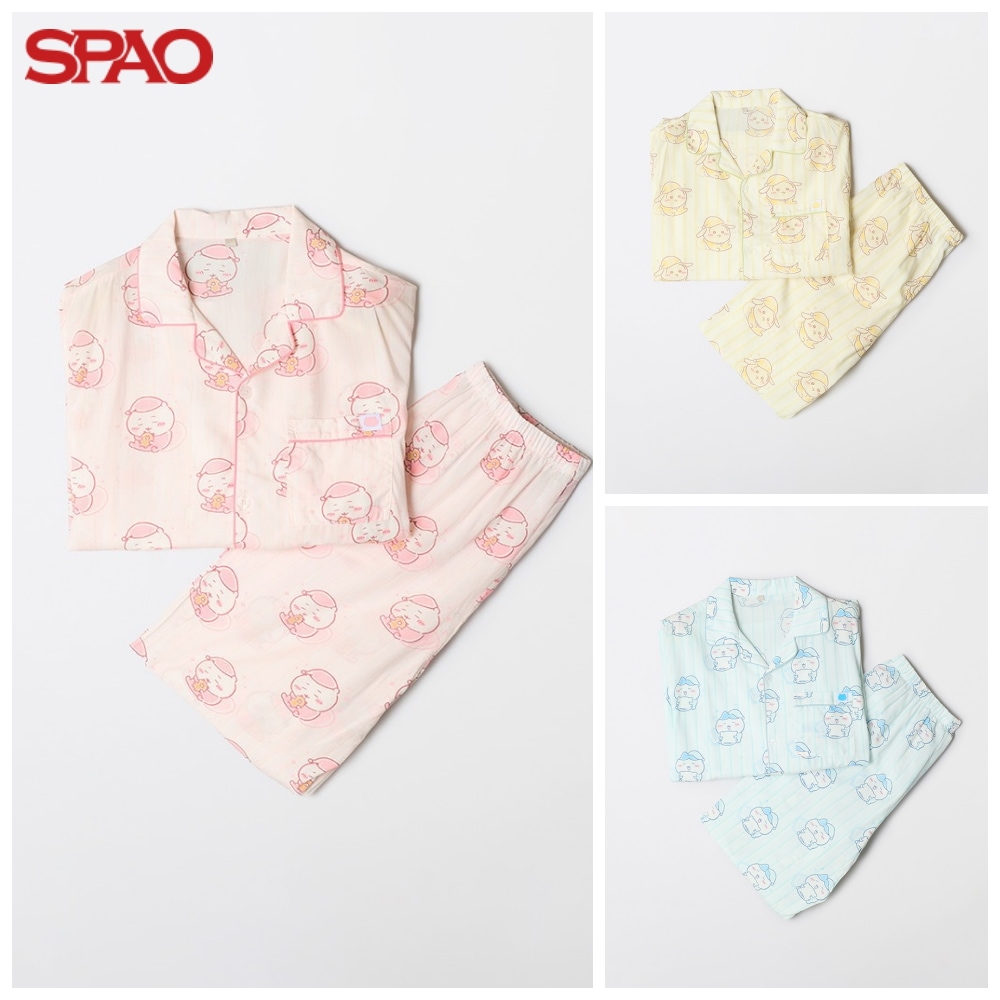 [モンジャックイ] 男女共用 ちいかわ なんか小さくてかわいいやつ パジャマ上下セット 長袖 長ズボン