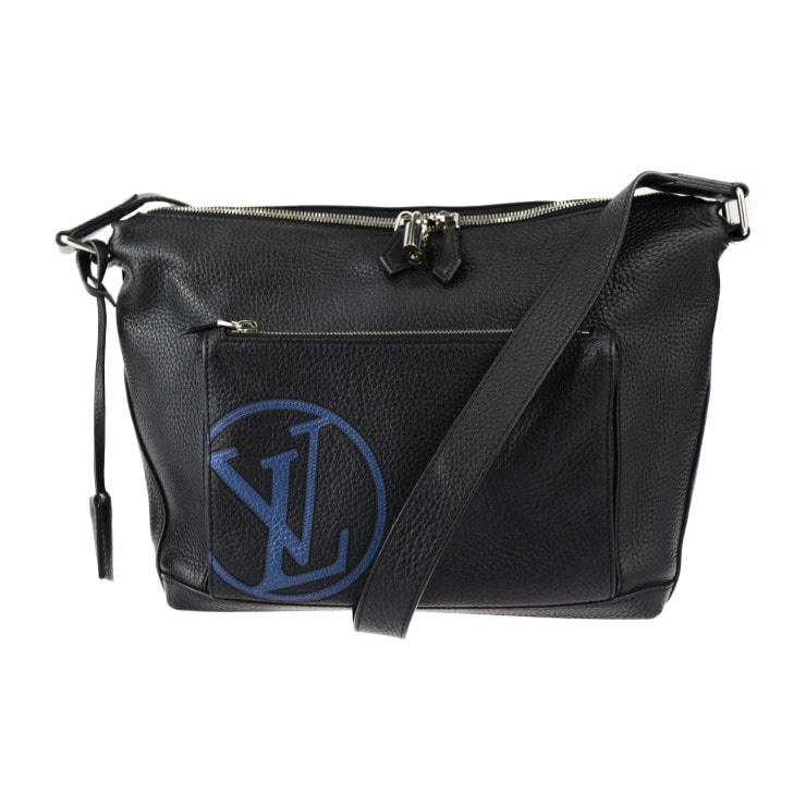 美品 LOUIS VUITTON ルイ ヴィトン ショルダーバッグ M51696 アルマンド メッセンジャーPM LVサークル トリヨンレザー ブラック シルバー金具 クロスボディバッグ ビトン 本物