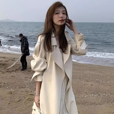 レディース コート アウター トレンチ ロング 長袖 襟付き オーバーサイズ エポレット ベルト ウエストマーク かわいい 大人可愛い きれいめ カジュアル 上品 おしゃれ こなれ感 マニッシュ