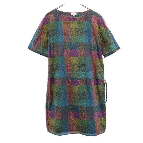 総柄 半袖 ワンピース 38 レディース