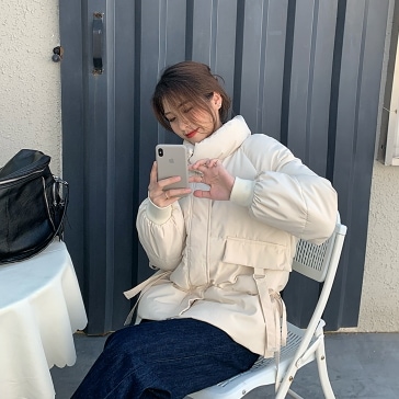 アウター 上着 ダウンコート かわいい 大人可愛い 白 ホワイト 黒 ブラック 韓国ファッション