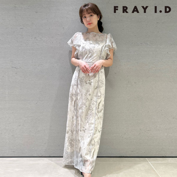 【SALE60%OFF】【即納】 フレイアイディー FRAY I.D ワンピース ミックスエンブロイダリーレースドレス ドレス ロング丈 半袖 結婚式 fwfo251504