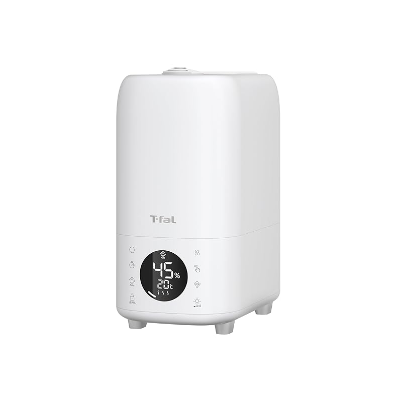 ティファール 加湿器 大容量 加熱超音波式 ハイブリット式 8L 木造～12畳/プレハブ～19畳 上から給水 フィルターレス 「スチーム アンド ミスト エル」 リモコン ホワイト HD6080J0