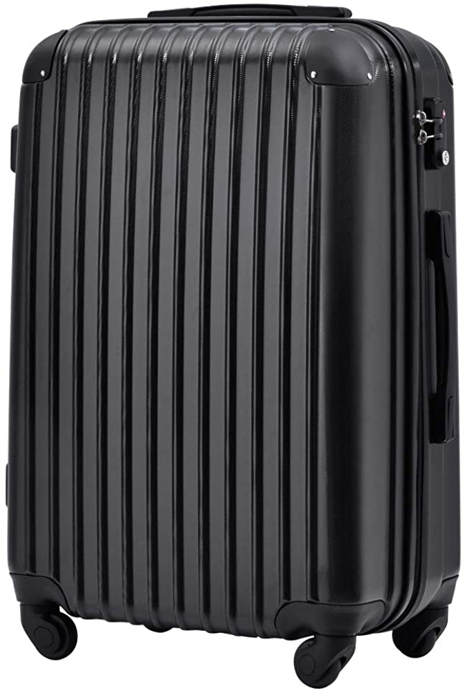 スーツケース キャリーバッグ キャリーケース 超軽量 TSAロック搭載 機内持込 360度回転 ファスナー式 国際的 半鏡面 人気色(L, black) Black Aluminium 機内持ち込み
