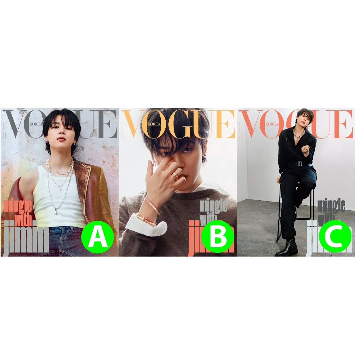 【和訳付】【3種セット】2023年 4月号 VOGUE KOREA JIMIN BTS 防弾少年団 ジミン 방탄소년단 지민 보그