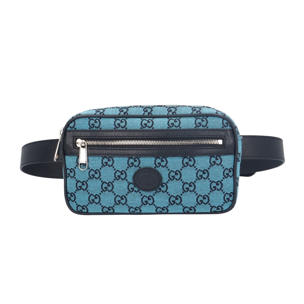 グッチ GGキャンパス ウエストバッグ GGキャンバス 658657 ブルー GUCCI 中古 美品