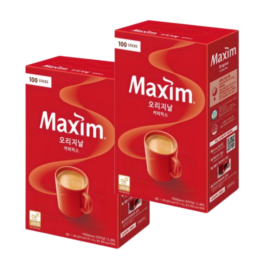 オリジナル コーヒー ミックス 11.8g 100本 2個 セット 大容量 アラビカ 香り重視 ココナッツオイル 忙しい朝 ミディアムロースト 韓国インスタント