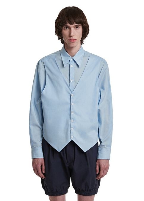 Vest Layered Shirt_Sky Blue