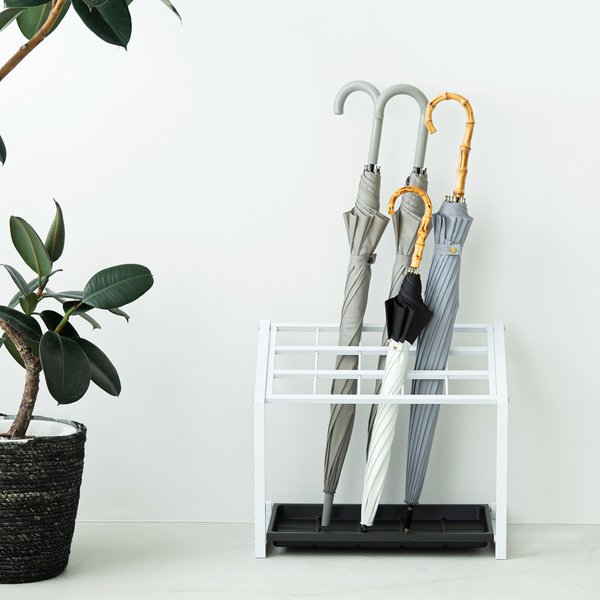 (5個セット)15マス傘立て（ホワイト/白） かさたて カサ立て 収納 オフィス アンブレラスタンド 店舗 業務用 大容量 軽量 玄関 アイアン エントランス NK-7...