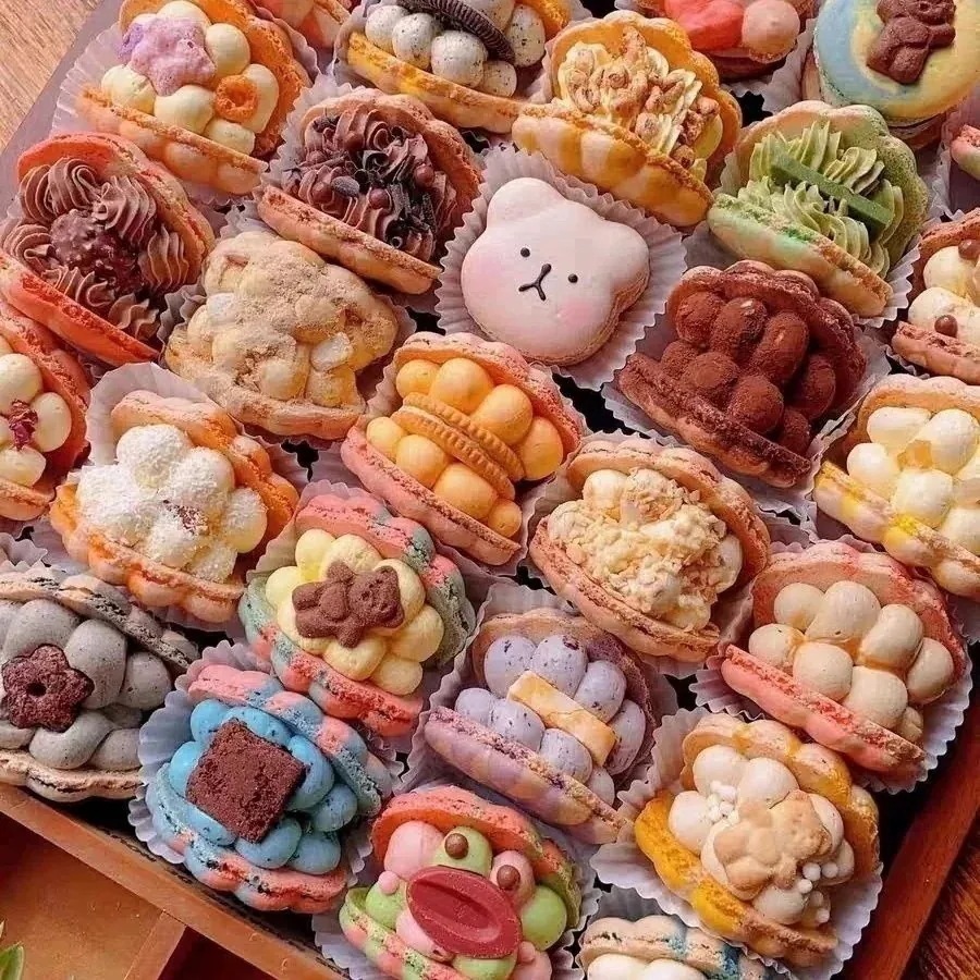 【20点セット】【急速出荷】貝殻が太っている韓国式マカロン漫画フランス式間食ギフトバレンタインデー新プレゼントネット赤正統