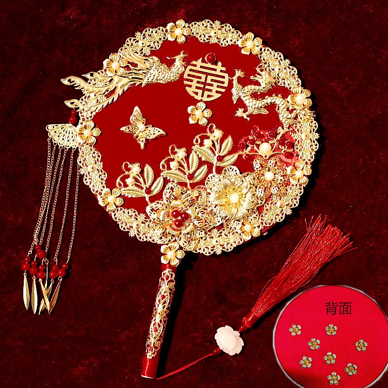 トゥアンファン 結婚式の花嫁 ウェディングファン完成 Xiuhe トゥアンファン 両面 中国風 花を持つ花嫁 Diy ウェディングファン 5,494円