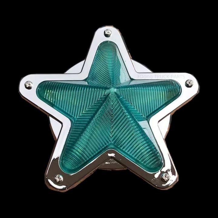 星型マーカーランプ 直径106mm トラック用 5個 プラスチック製 5色 外装 デコトラ( レイクブルー)