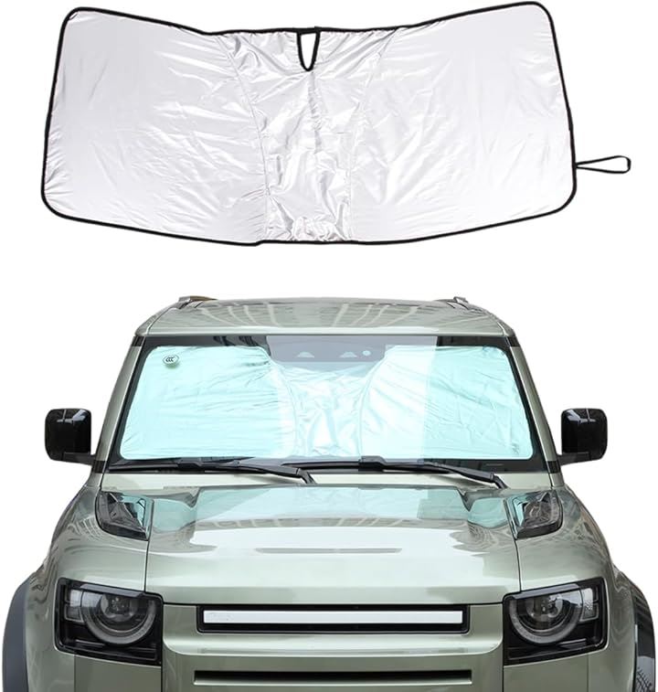 ランドローバーディフェンダー 2020年～現行に専用 フロントガラス サンシェード 車用 日よけ 遮光マジカルシェード フロント用 カーシェード フロントサンシェード 夏(シルバー)